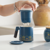 Ceramic Tea Cup With Infuser And Lid Mugs Wooden Handle - Image 3
