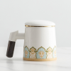 Ceramic Tea Cup With Infuser And Lid Mugs Wooden Handle - Image 6