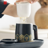 Ceramic Tea Cup With Infuser And Lid Mugs Wooden Handle - Image 2