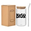 16oz Borosilicate Glass with Straw