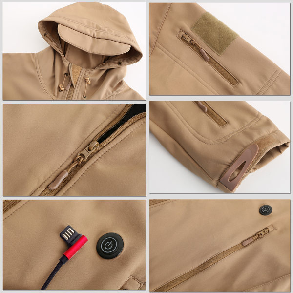 Washable Windproof Hooded Heated Jacket - Image 8