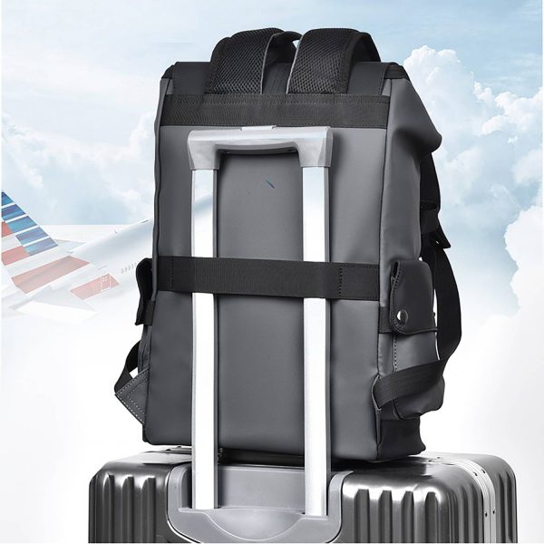 PU Leather Waterproof Business Backpack w/ USB Port - Image 7