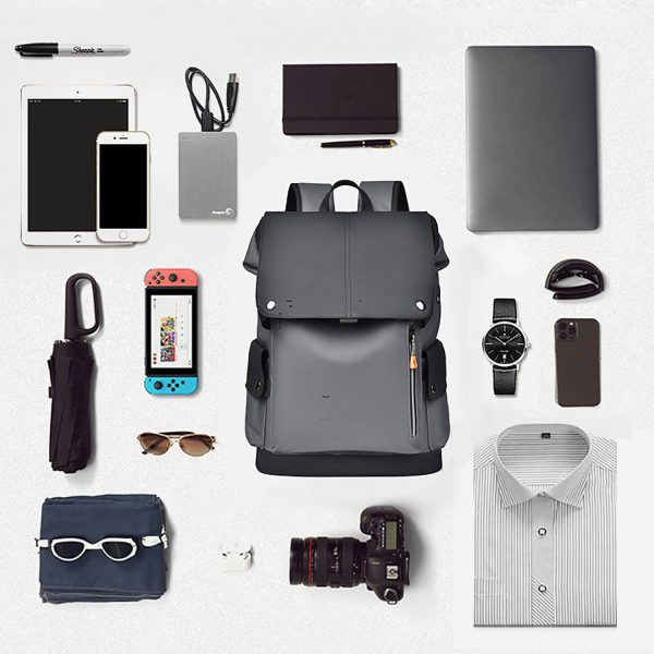 PU Leather Waterproof Business Backpack w/ USB Port - Image 5