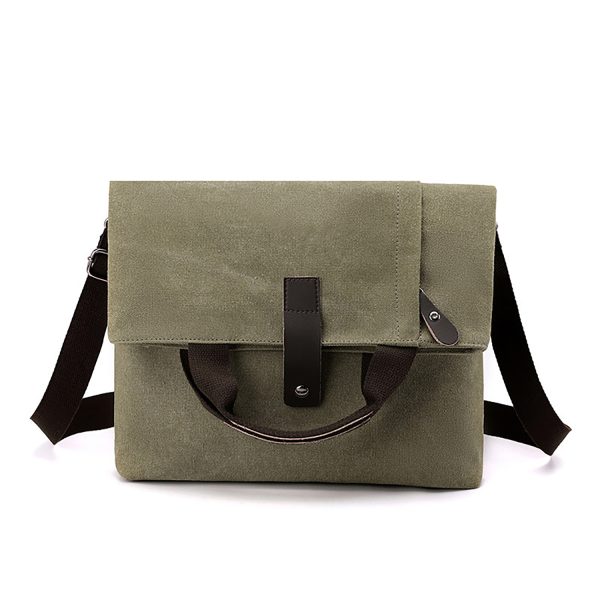 12" Foldable Canvas Shoulder Handbag for Daily Use