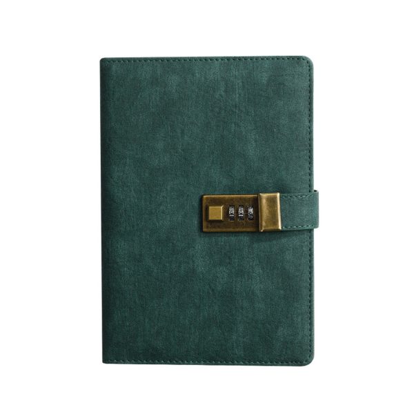 A5 PU Leather Journal Notebook w/ Metal Password Lock - Image 3