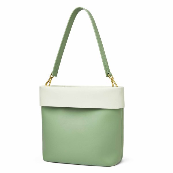 Genuine Leather Color-block shoulder commuter cross-body bag - Image 4