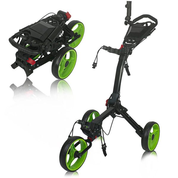 3 Wheel Foldable Lightweight Aluminum Golf Push Cart