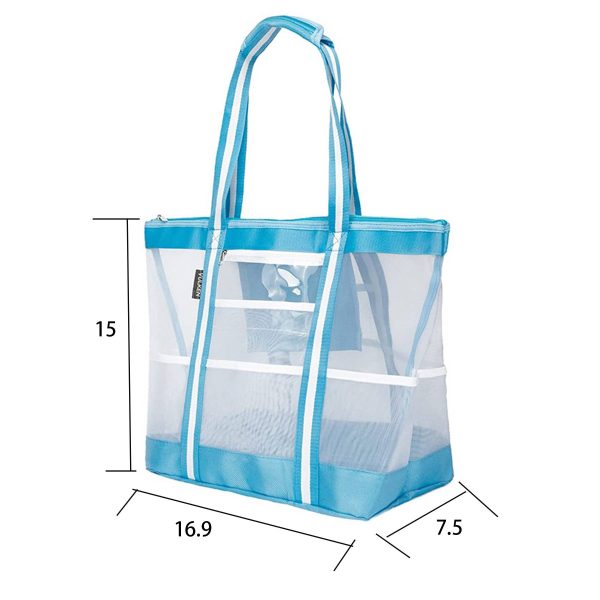 Oxford Extra Large Mesh Beach tote Bag - Image 5