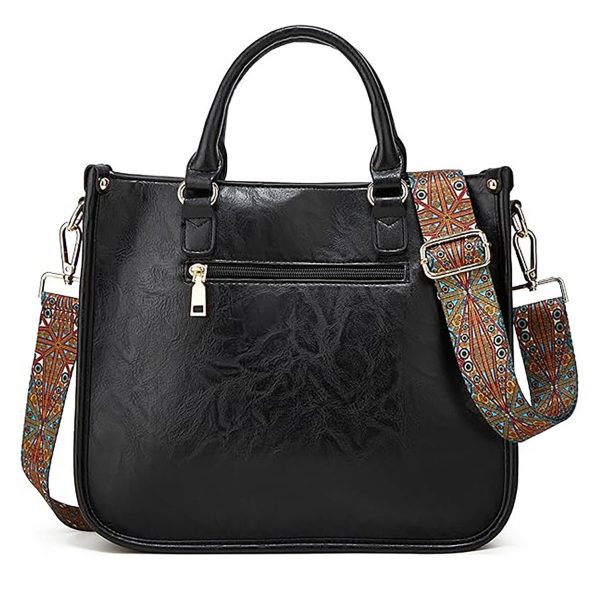 Vintage Large Capacity Pu Leather Handbag - Image 2