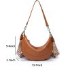 PU Leather Crescent Shoulder Hobo Purses for Women - Image 6