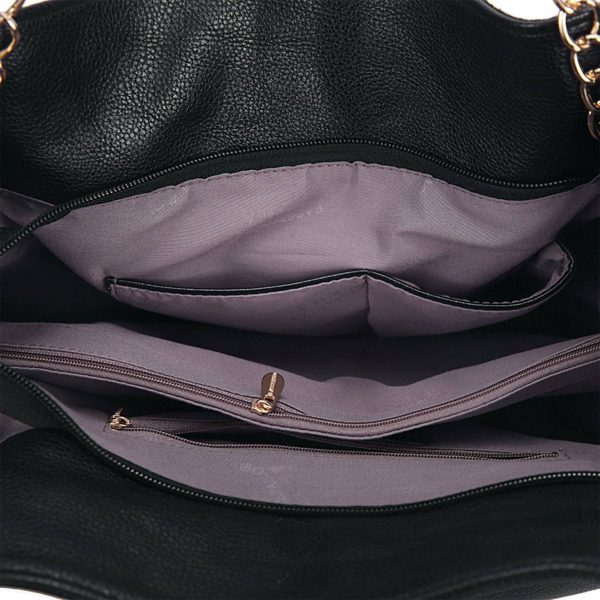 PU Leather Large Serpentine Handbag Tote Bag for women - Image 5