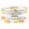 Plastic Stretch statement coloured letter beaded bracelet - Image 2