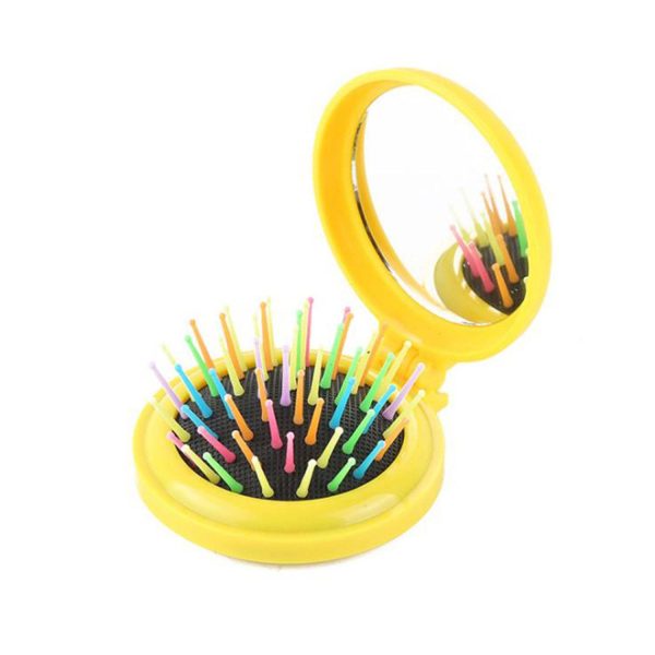 Mini 2-in-1 Plastic Pop-Up Mirror Brush - Image 4