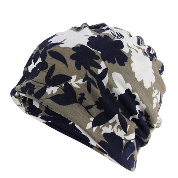 Women's Soft Stylish Acrylic Caps w/ Floral Print - Image 2