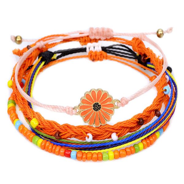 Nickel Chrysanthemum hand-beaded bracelet