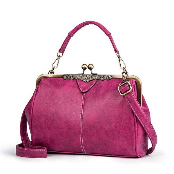 PU Leather Matte British Vintage Messenger Tote Bag - Image 4