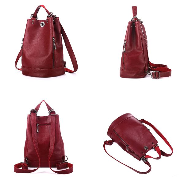 Pu high-capacity Bucket Backpack Women - Image 8