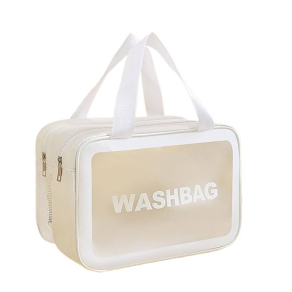 Waterproof Frosted PVC Toiletry Bag w/ Double Layer Design