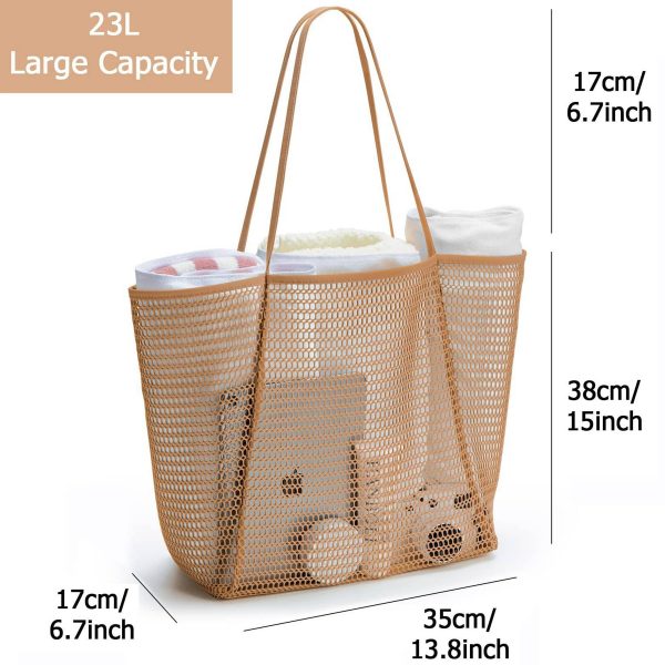Polyester Casual Beach Mesh Tote Bag - Image 8