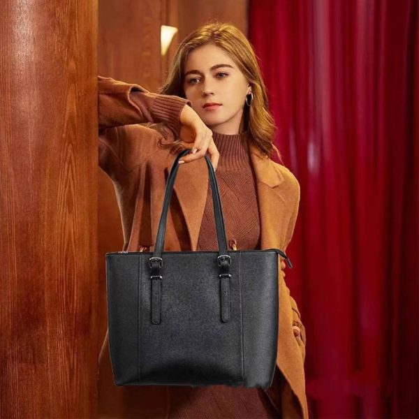 Women Briefcase Laptop Vintage Genuine Leather Handbags - Image 2