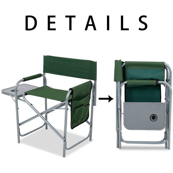 Steel folding camping chair beach high armchairs - Image 3