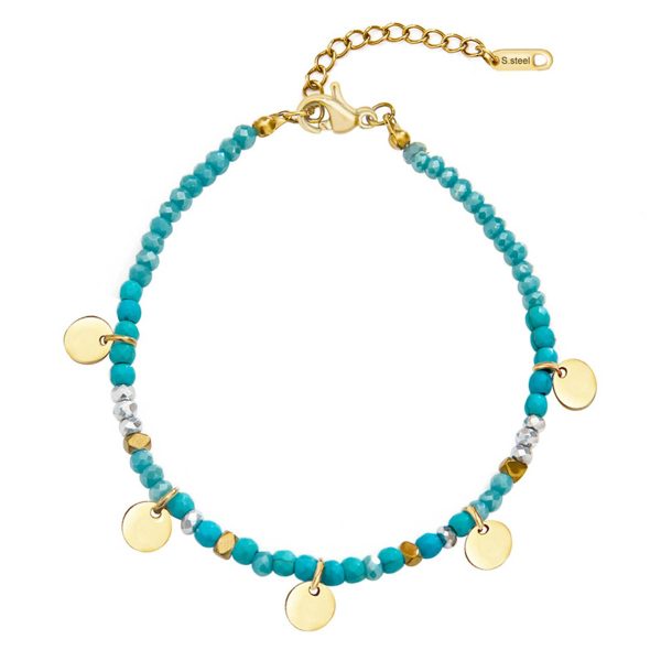 Stainless steel hand-beaded bracelet - Image 2