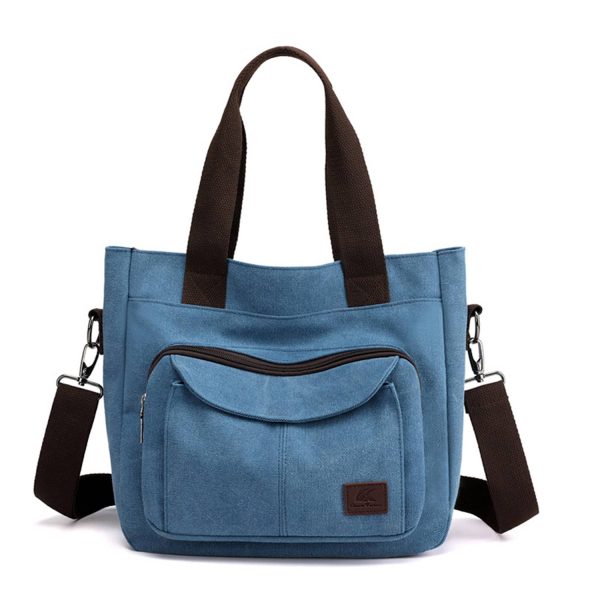 Women's Canvas Shoulder Handle Work Crossbody Bag - Image 3