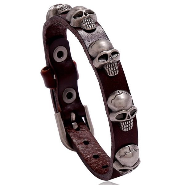 PU Punk skull personality bracelet - Image 2