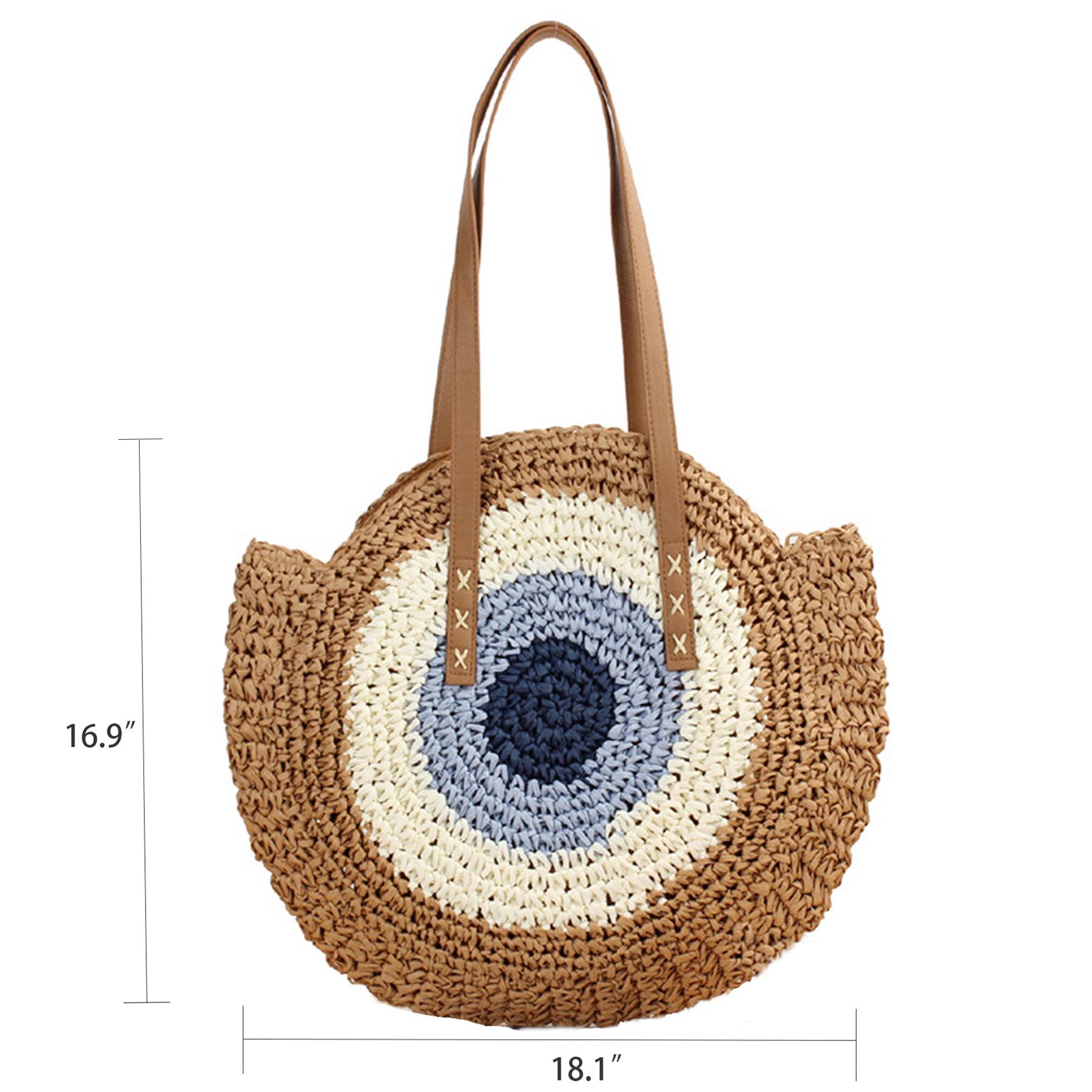 Jute Straw Summer Beach Tote Bags for Vacation Travel - Image 4