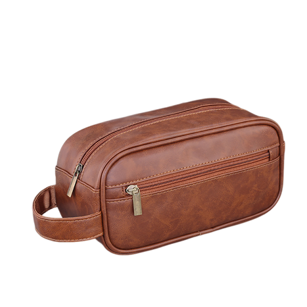Men's Large Capacity PU Leather Travel Toiletry Bag - Image 2