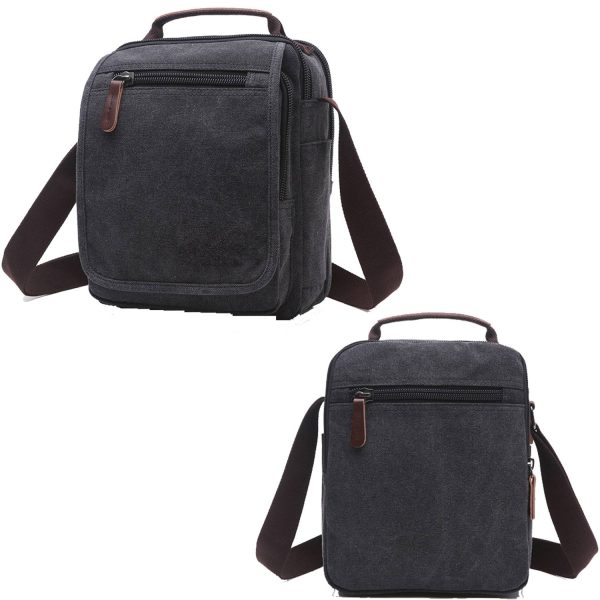 Canvas cross-body bag for man