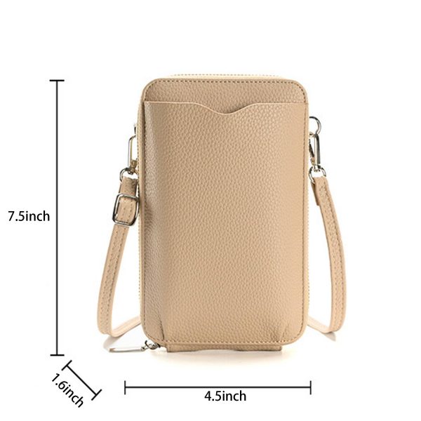 Pu Small Mobile Phone Crossbody Bag with Card Slots - Image 8