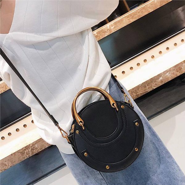 Pu Vintage round Frosted Cross-body bag - Image 6