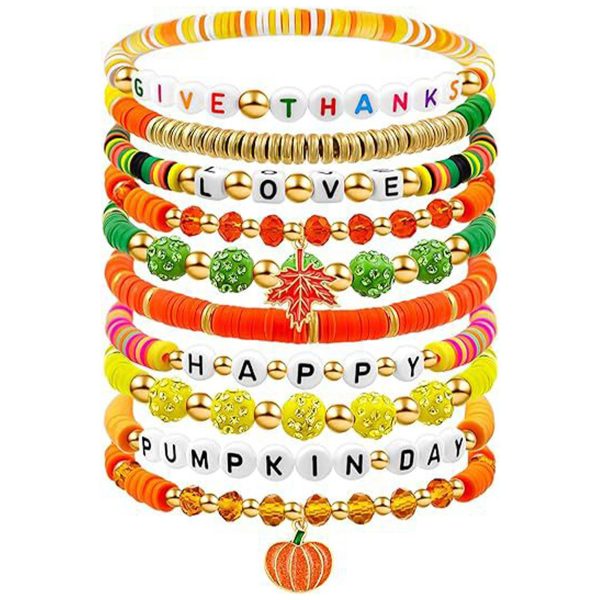 Plastic Thanksgiving turkey maple leaf pendant bracelet - Image 3