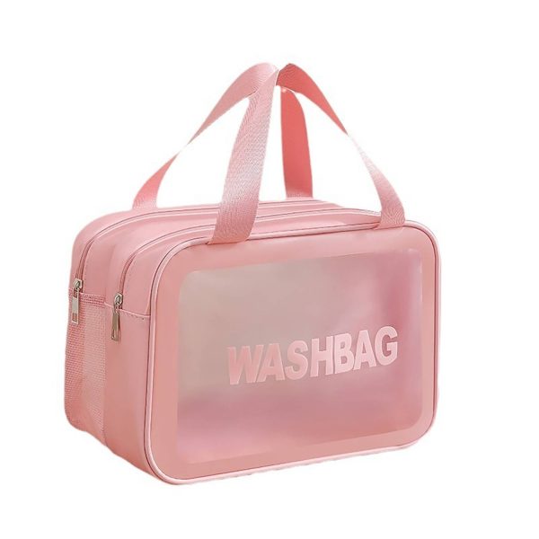 Waterproof Frosted PVC Toiletry Bag w/ Double Layer Design - Image 3
