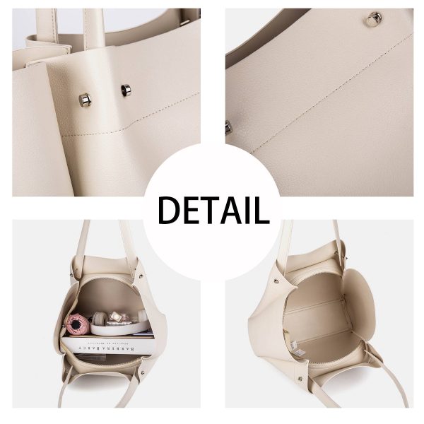 PU Large capacity shopping shoulder tote bag - Image 4