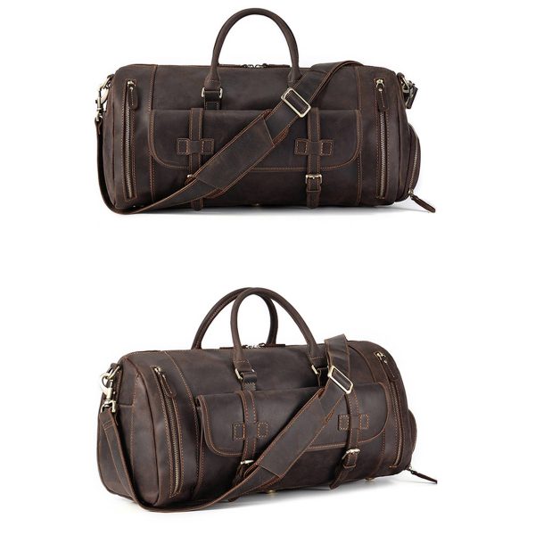 Large Leather Duffle Bag - Image 3