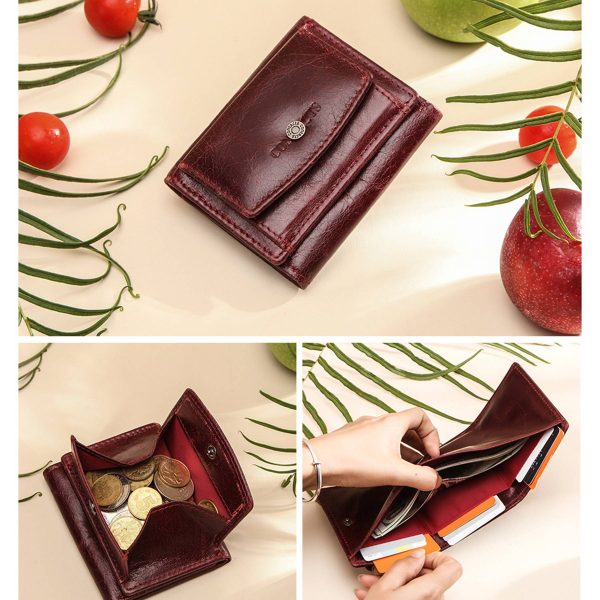 Genuine Leather RFID 3 fold Waterproof Street trend Wallet - Image 6