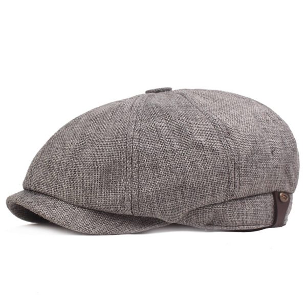 Men's Cotton and Linen Newsboy Cap - Image 3