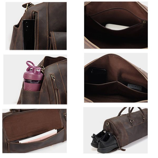 Large Leather Duffle Bag - Image 6