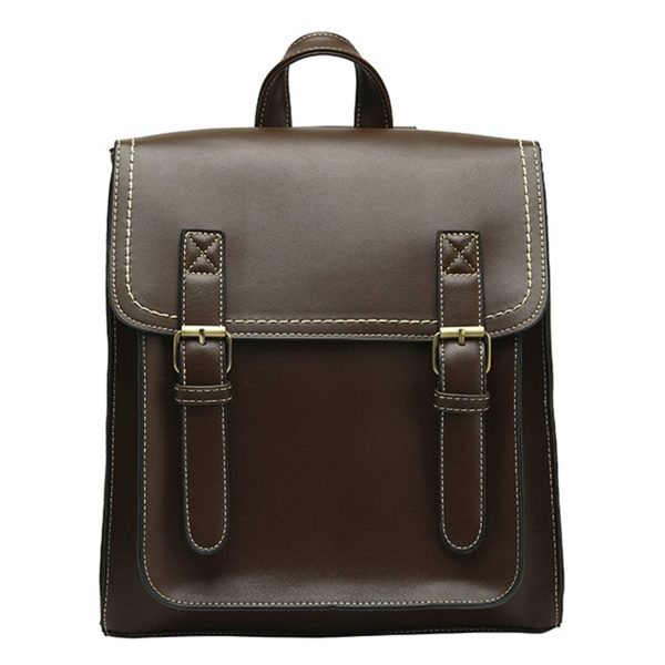 PU Leather Casual Daypack Style Flap Backpacks for Ladies