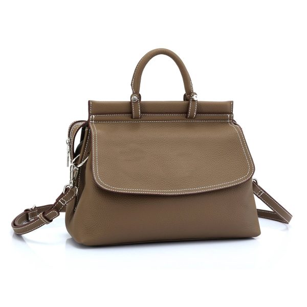 Genuine Leather Fashionable Large Crossbody Tote Bag - Image 4