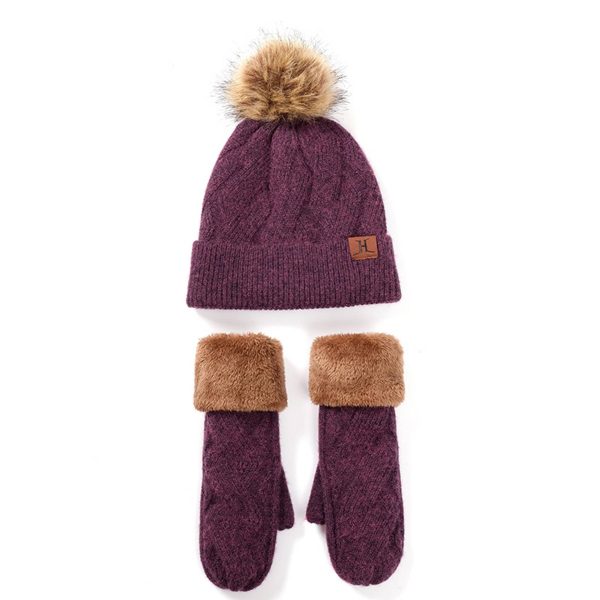 Winter Fashion Outdoor Windproof Hat Gloves Sets - Image 3