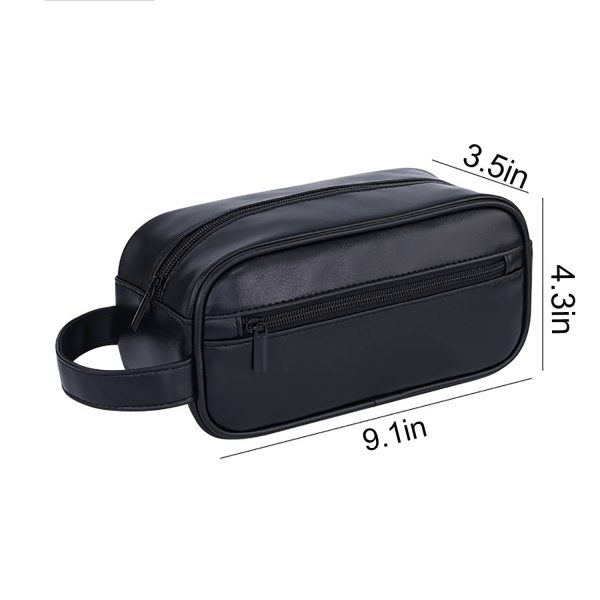 Men's Large Capacity PU Leather Travel Toiletry Bag - Image 3