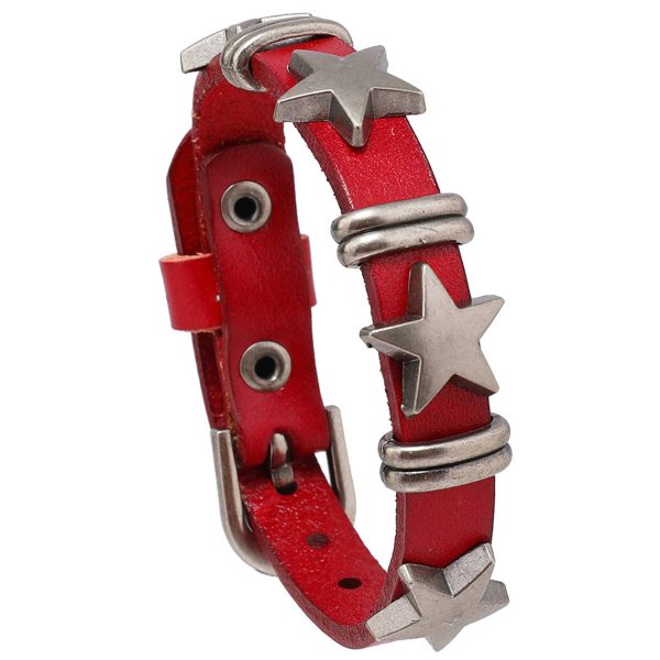 PU Personality street punk pentagram bracelet - Image 5