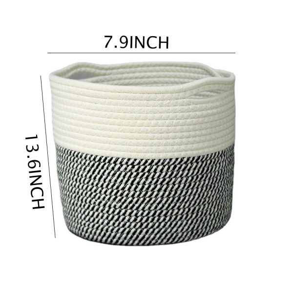 Cotton Rope Large Capacity Round Basket - Image 3