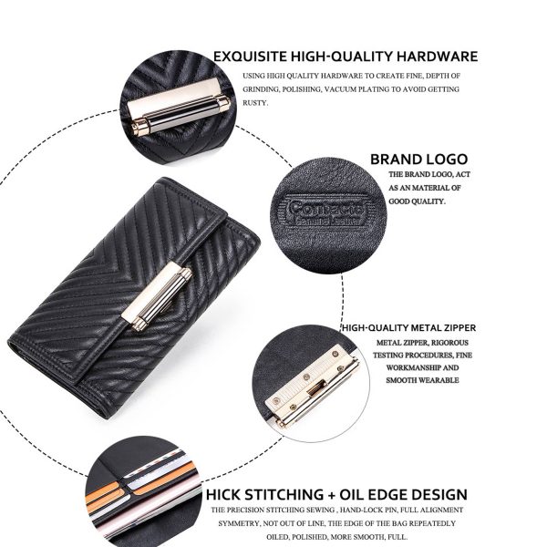 Genuine Leather Embroidered Multifunctional Wallet - Image 5