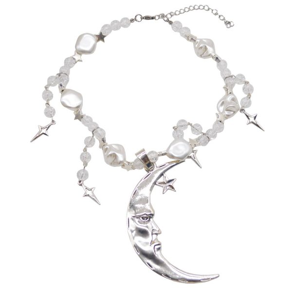 Alloy Premium moon pearl tassel necklace - Image 3