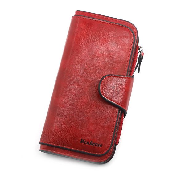 Women'S Large Capacity Magnetic Button Pu Leather Wallet