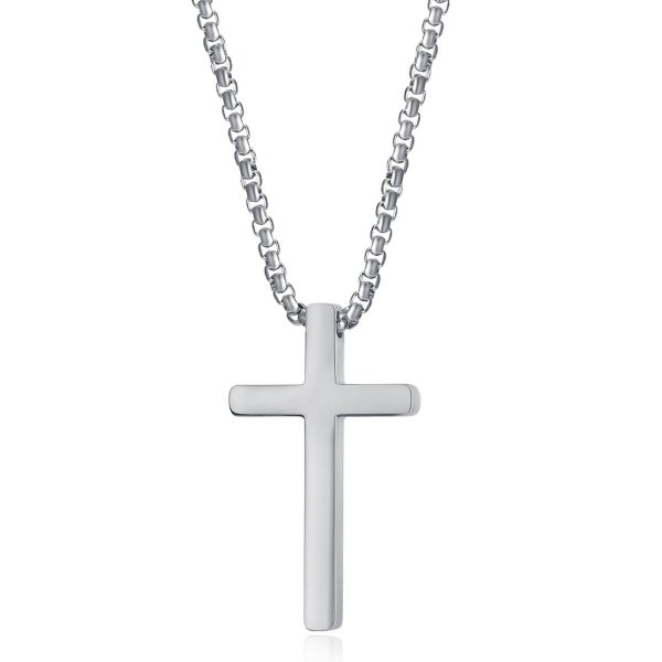 Stainless Steel Simple Statement Cross Necklace - Image 3